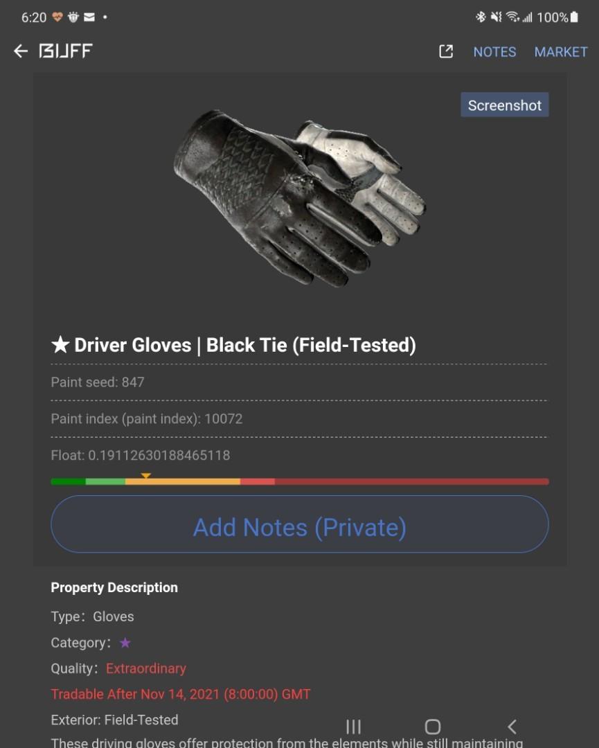 Csgo driver gloves black tie, Video Gaming, Video Games, Others on Carousell