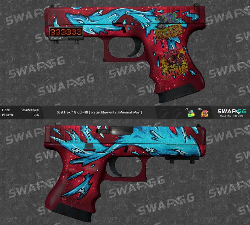 CSGO ST Glock Water Elemental, Video Gaming, Video Games, Others on Carousell