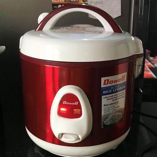 Dowell 5 cups Jar type rice cooker stainless body Aluminum inner pot with non-stick coating with steamer metallic red