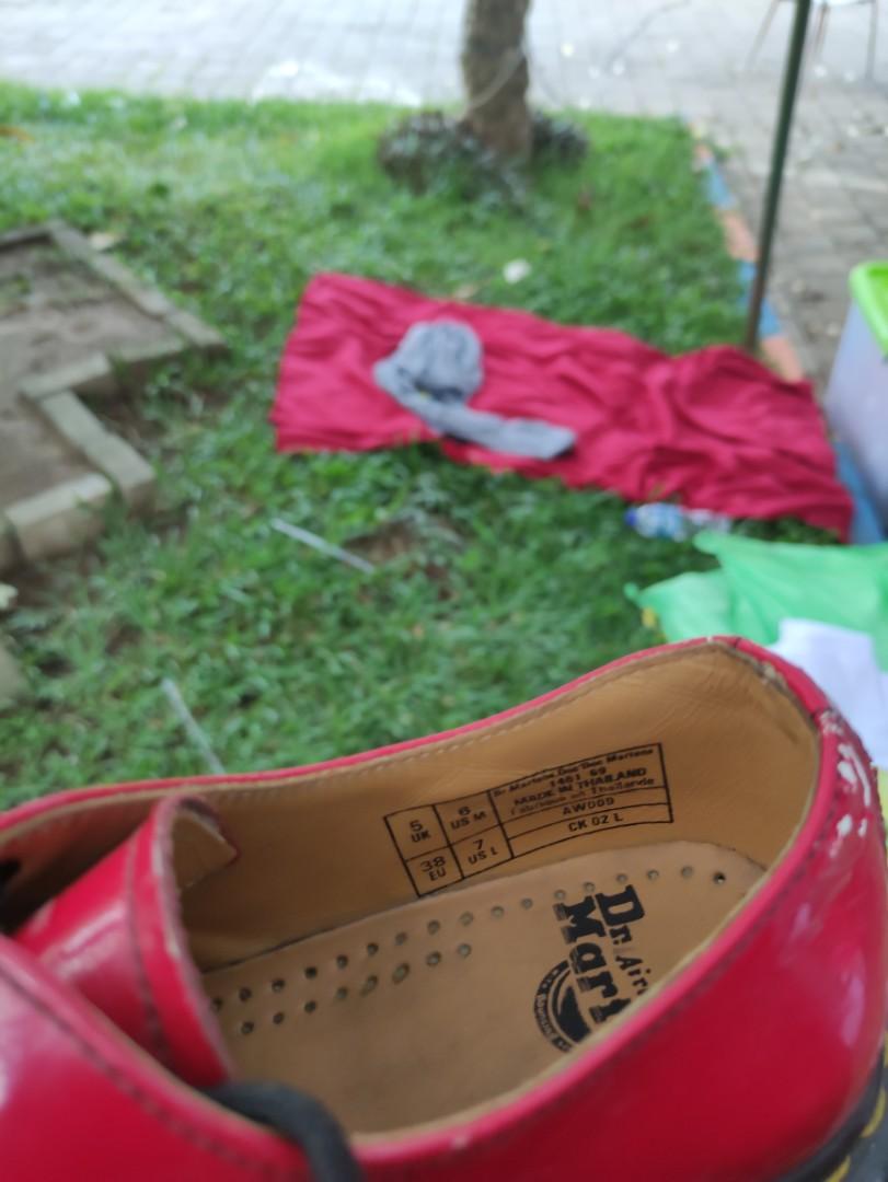 glossy red doc martens
