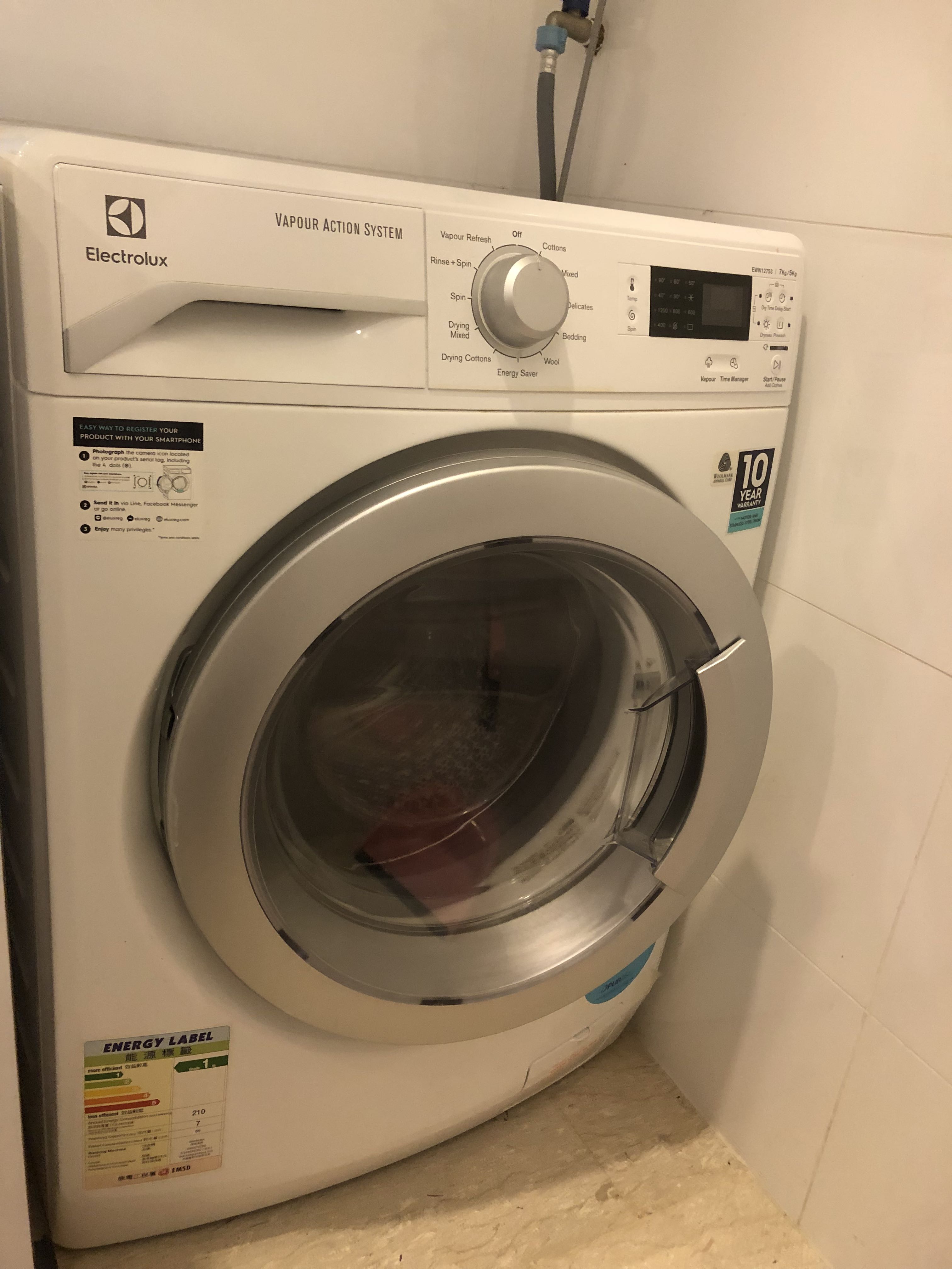Electrolux Washer Dryer EWW12753, TV & Home Appliances, Washing