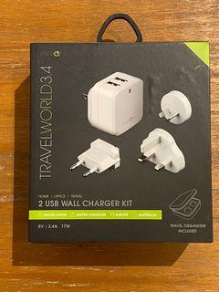 Energea 2 USB wall charger kit (with various adapters)