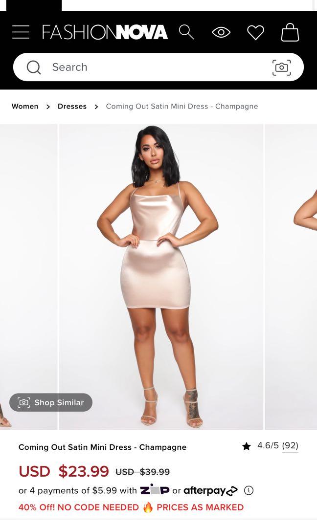 Fashion nova black satin dress clearance