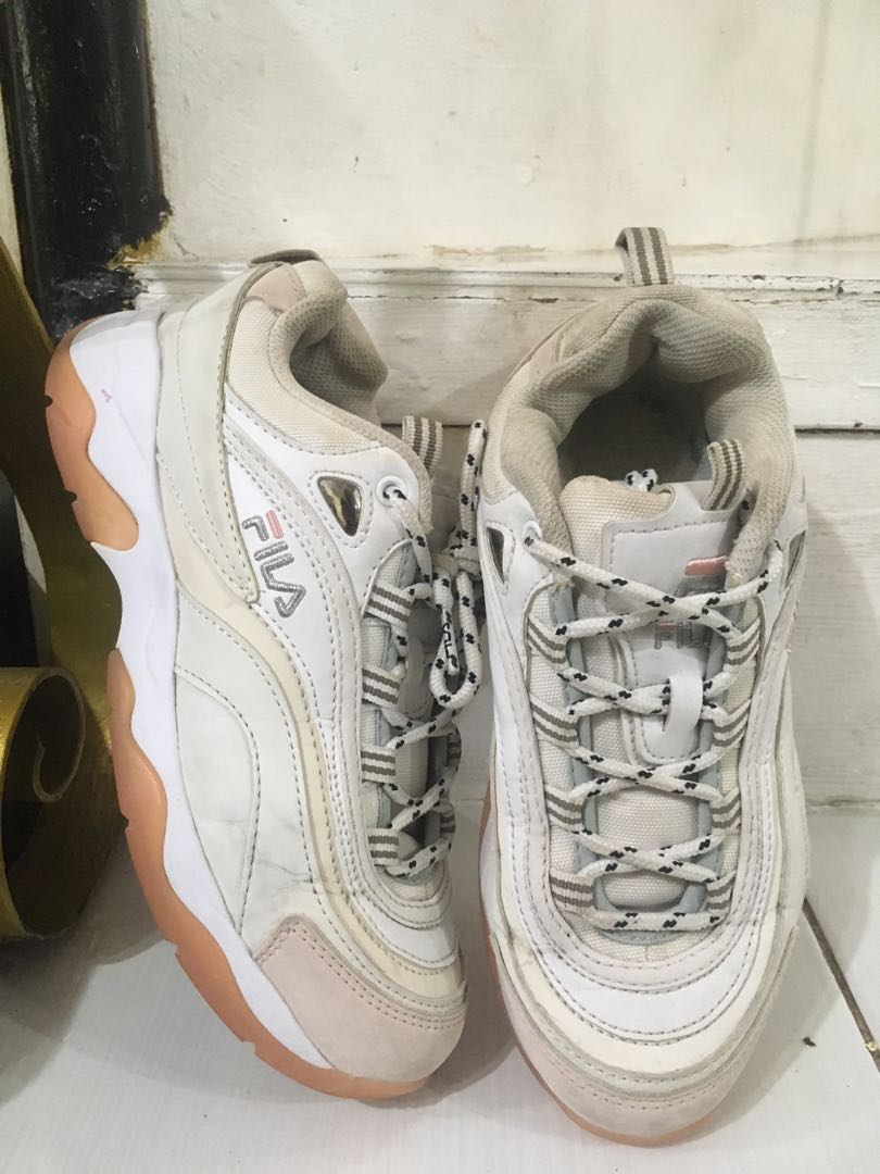 Fila rubber shoes cream Women s Fashion Footwear Sneakers on Carousell