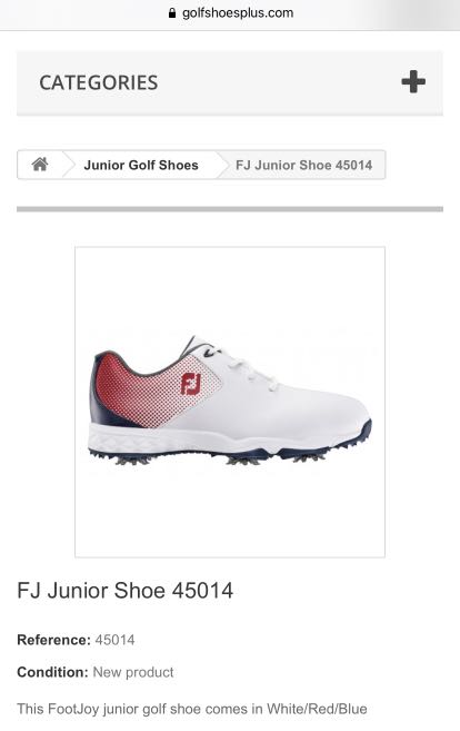 fj junior golf shoes