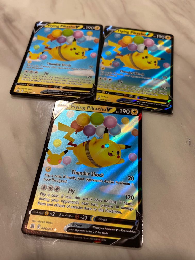 flying pikachu v pokemon card 2021 Pokemon Celebrations 006 Flying Pikachu V PSA Graded Card
