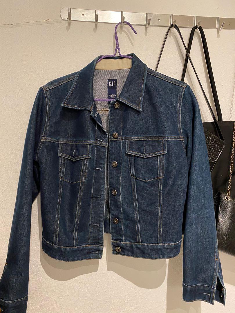Gap womens black denim jacket hot sale