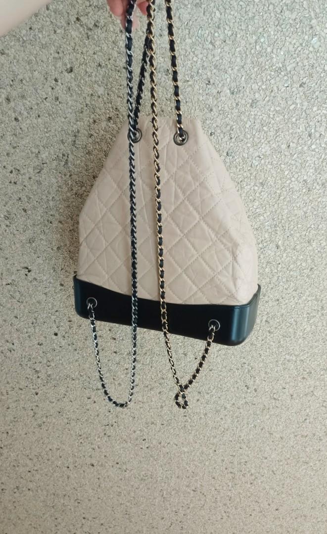 Good condition chanel Gabrielle backpack in beige calfskin, Luxury, Bags &  Wallets on Carousell