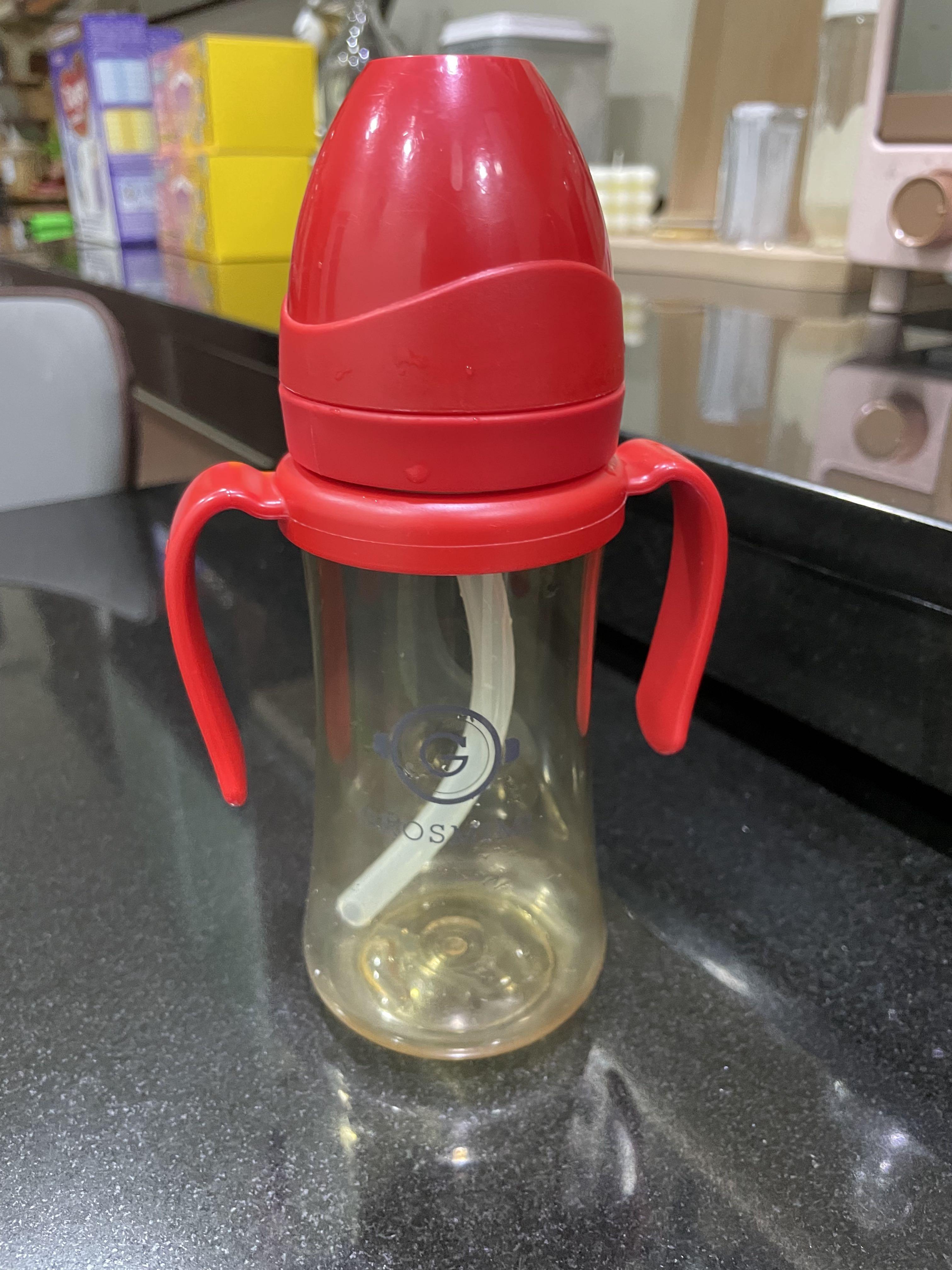 Grosmimi straw cup/ bottle 300ml (RED), Babies & Kids, Nursing