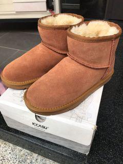 Iccasu 黑色雪靴短靴boots 她的時尚 鞋子在旋轉拍賣