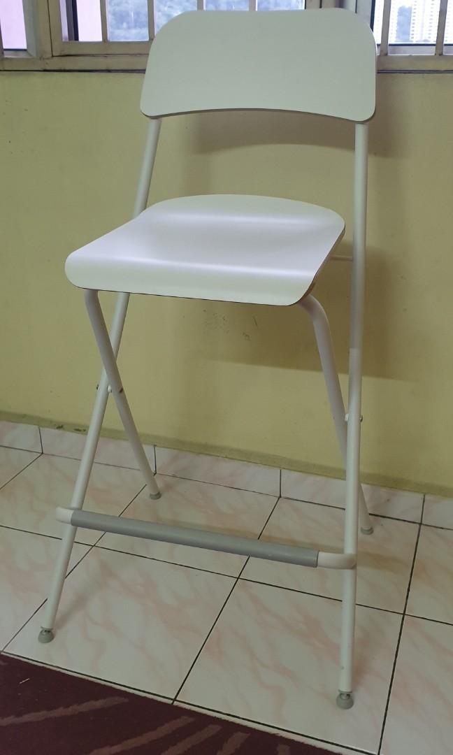 Ikea Franklin Bar Stool High Chair Foldable, Furniture & Home Living