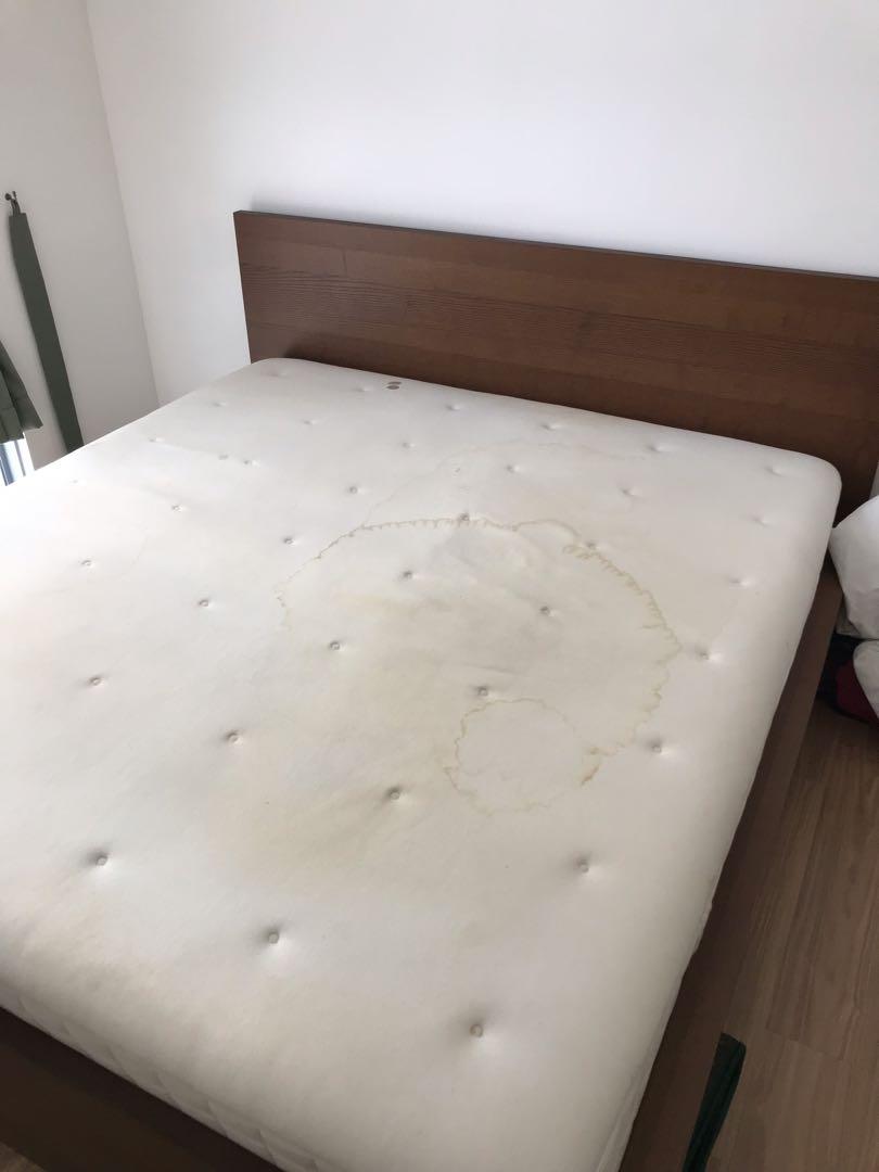 Ikea King Size Bed Frame and Mattress, Furniture & Home Living, Furniture, Bed Frames