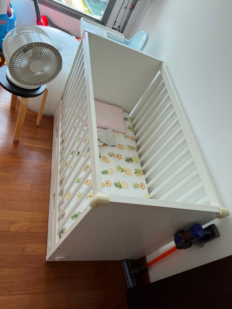 IKEA Stuva Cot + baby bumpers, Babies & Kids, Baby Nursery & Kids Furniture, Cots & Cribs on