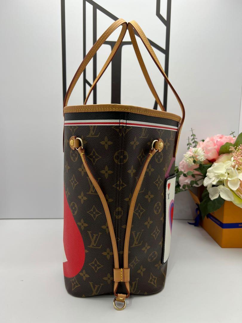 LOUIS VUITTON GAME ON WHITE NEVERFULL MM GIANT FLOWER MONOGRAM BAG *NO  POUCH*