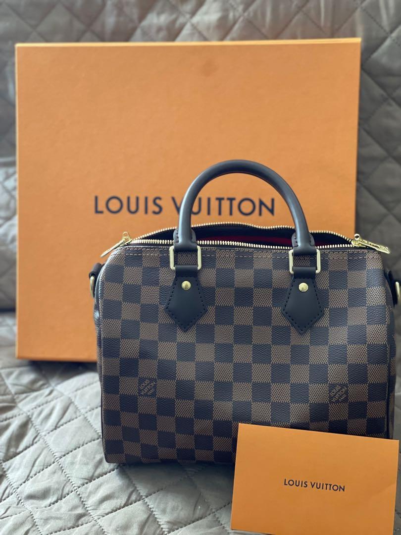 Louis Vuitton, Bags, New Authentic Louis Vuitton Speedy Bandouliere 25  Damier Ebene With Receipt