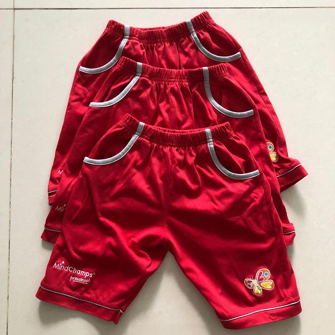 Girls red on sale pe shorts