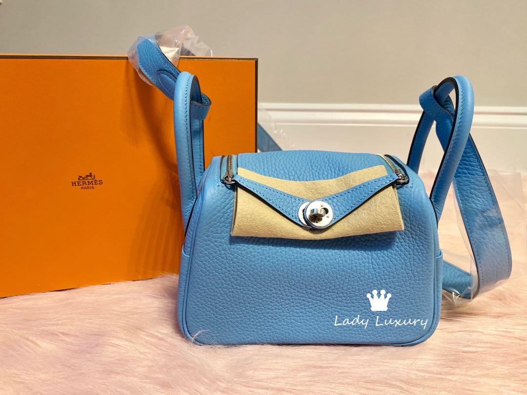 Hermes bleu du Nord mini lindy