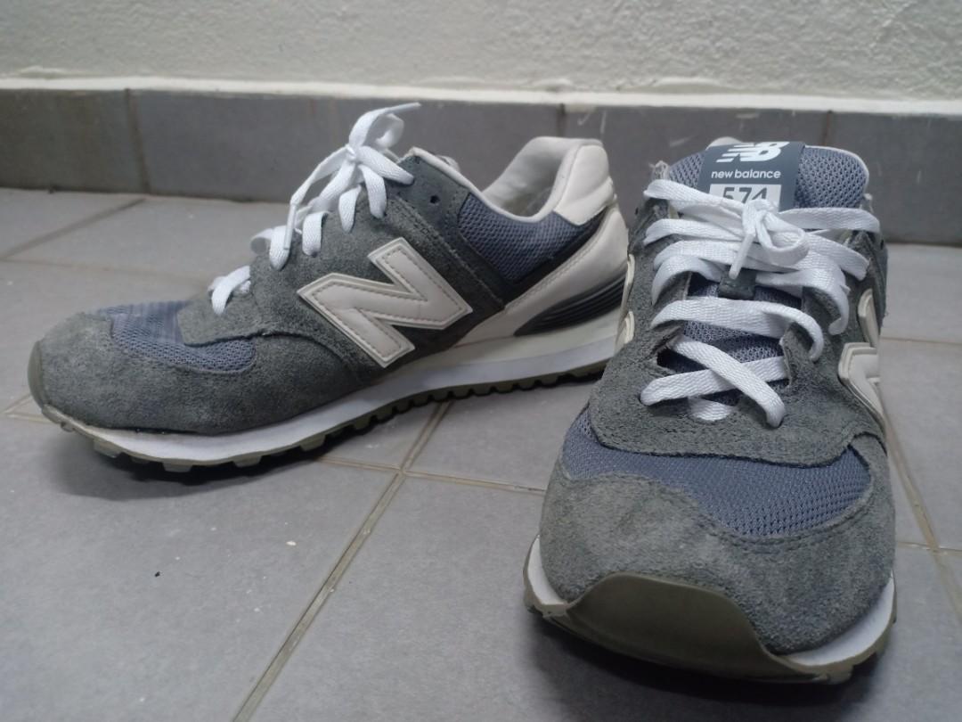 New Balance 574 UK10 US10.5 28.5cm Grey White Colour Men s