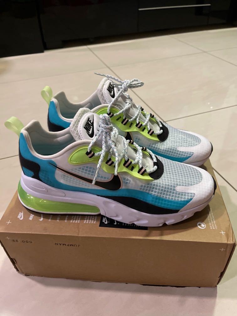 Nike Air Max 270 React SE Mens CT1265 300 Oracle Aqua Running