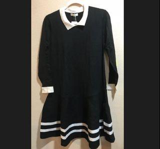 NWT Cara Black & Cream Knitted Dress