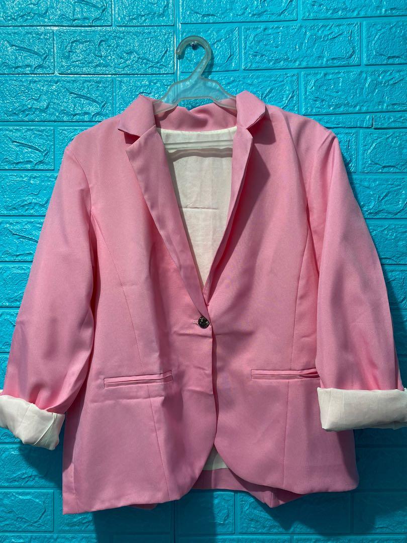 plus size pink blazer jacket
