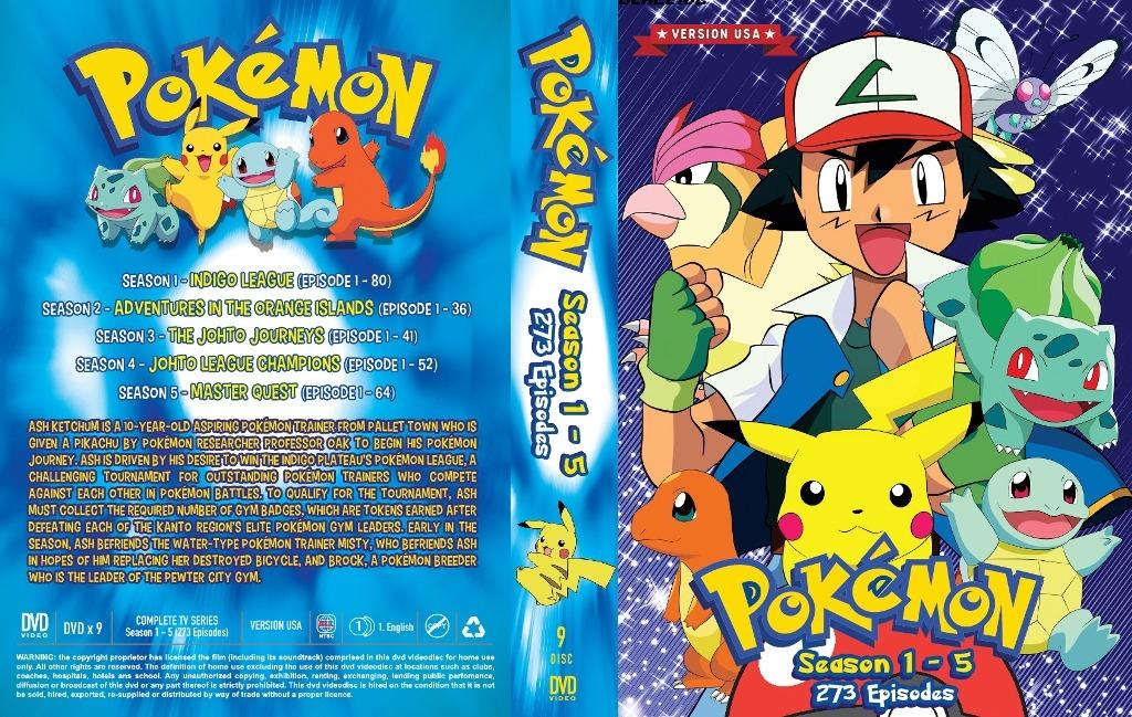 Pokemon Season 1 5 Indigo League Orange Island Johto Journey Johto League Champions Master Quest Japanese Anime DVD USA Version English Dubbed Hobbies Toys Music Media CDs DVDs on Carousell