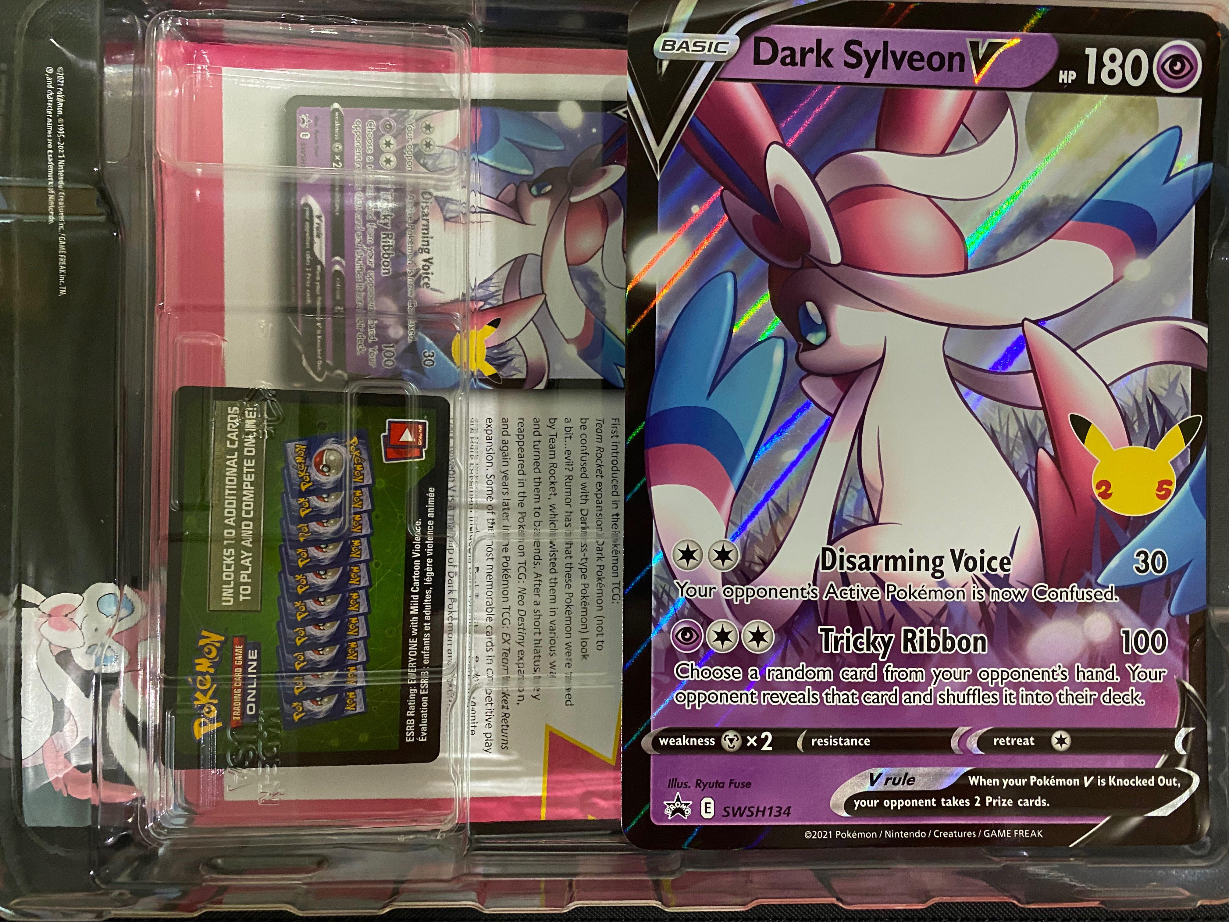 Pokemon TCG Dark Sylveon Oversized Promo and PTCGO Code Card SWSH134, Hobbies & Toys, Toys