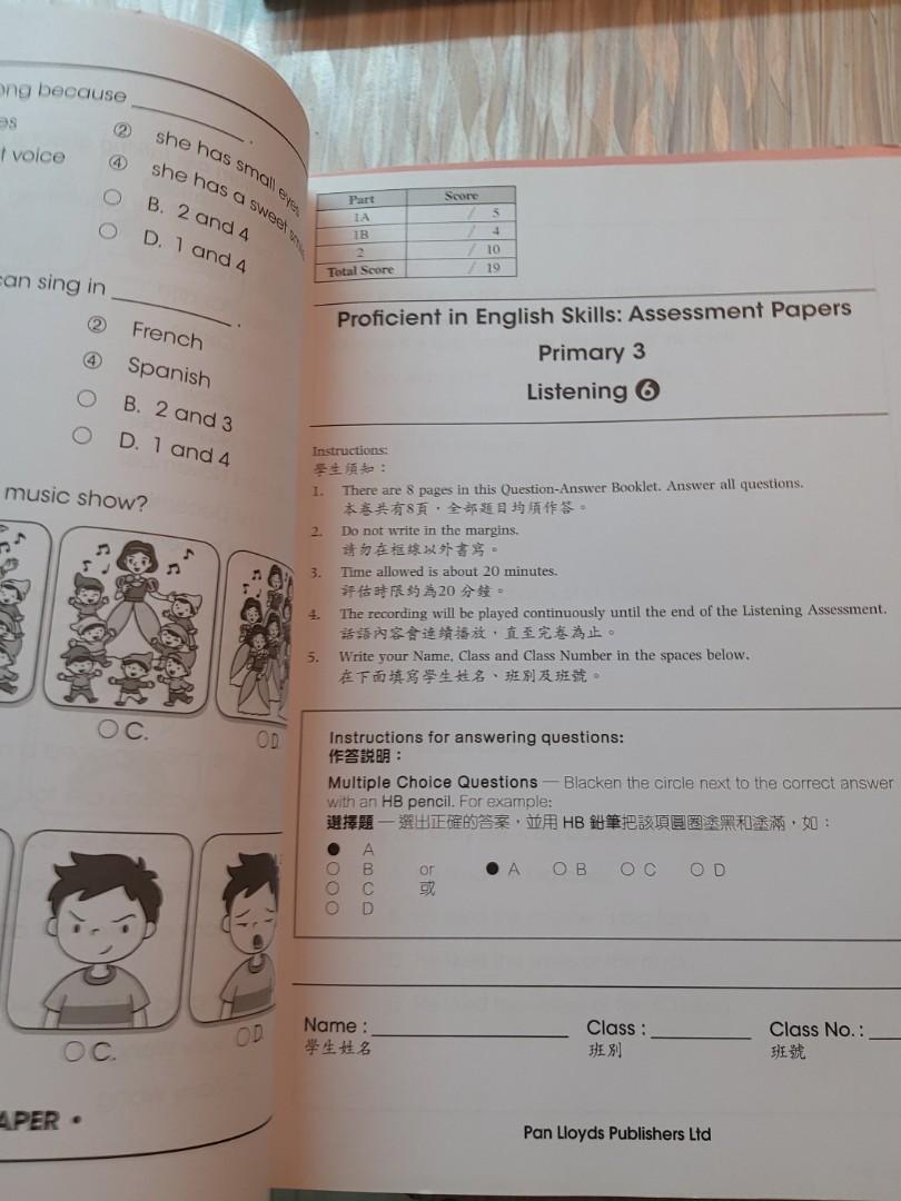 Proficient in English Skills for Primary3 assessment papers