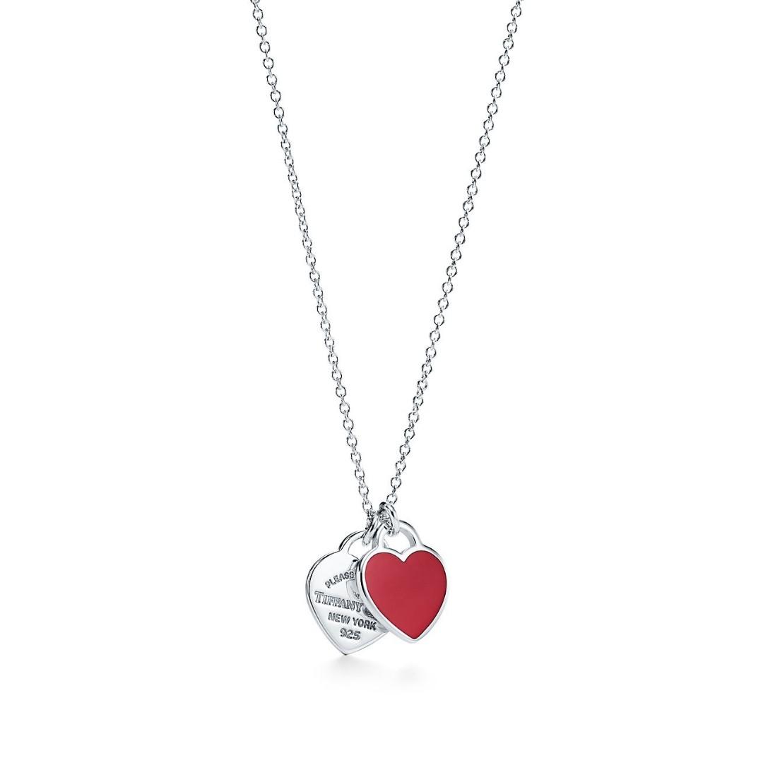 Mini double heart tag pendant price hot sale