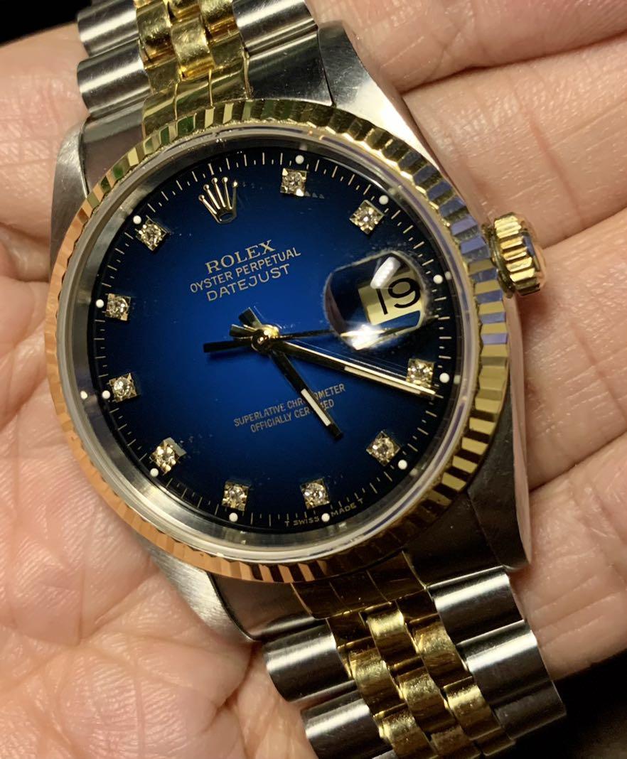 blue vignette diamond dial. Watch only 
