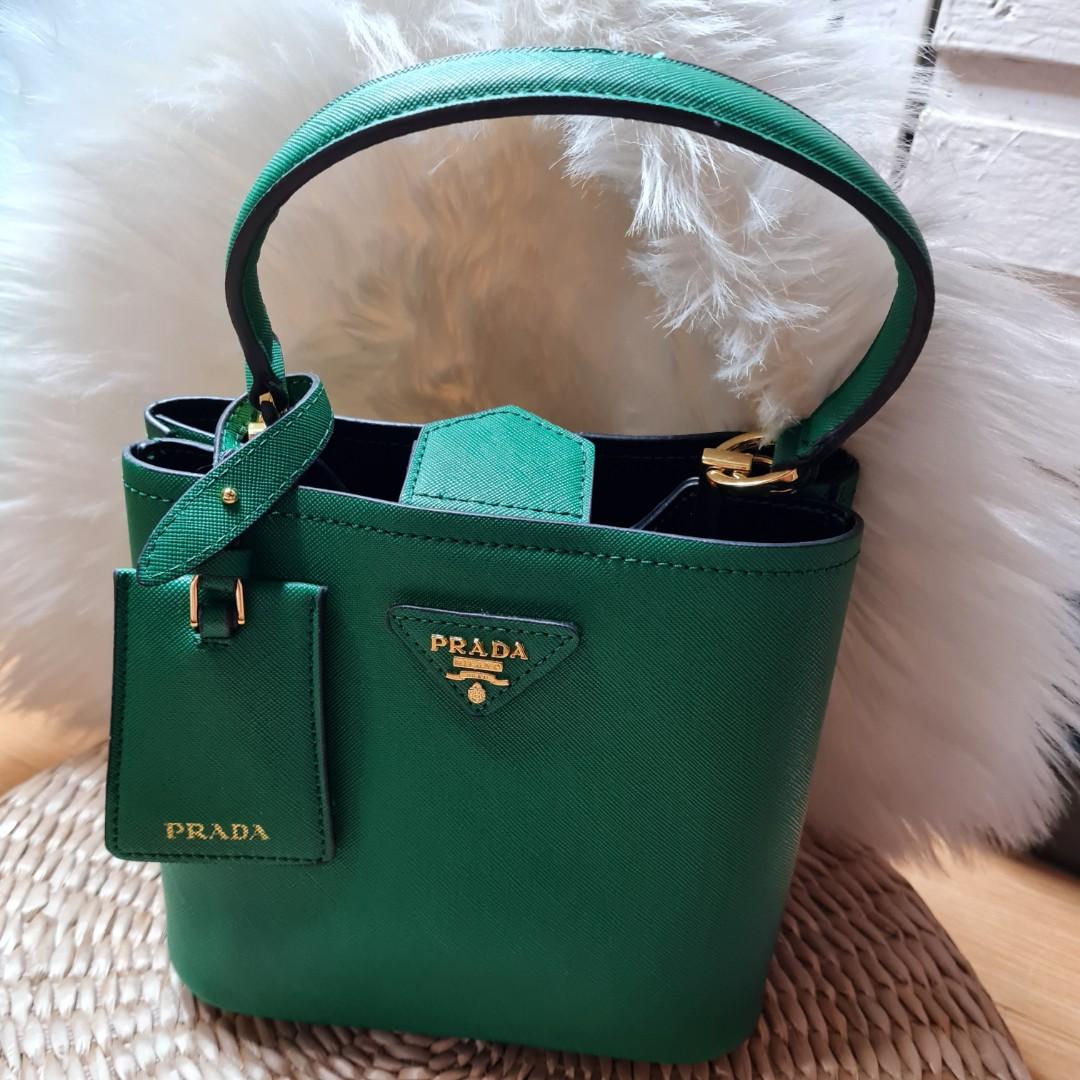 Prada bucket 2024 bag green