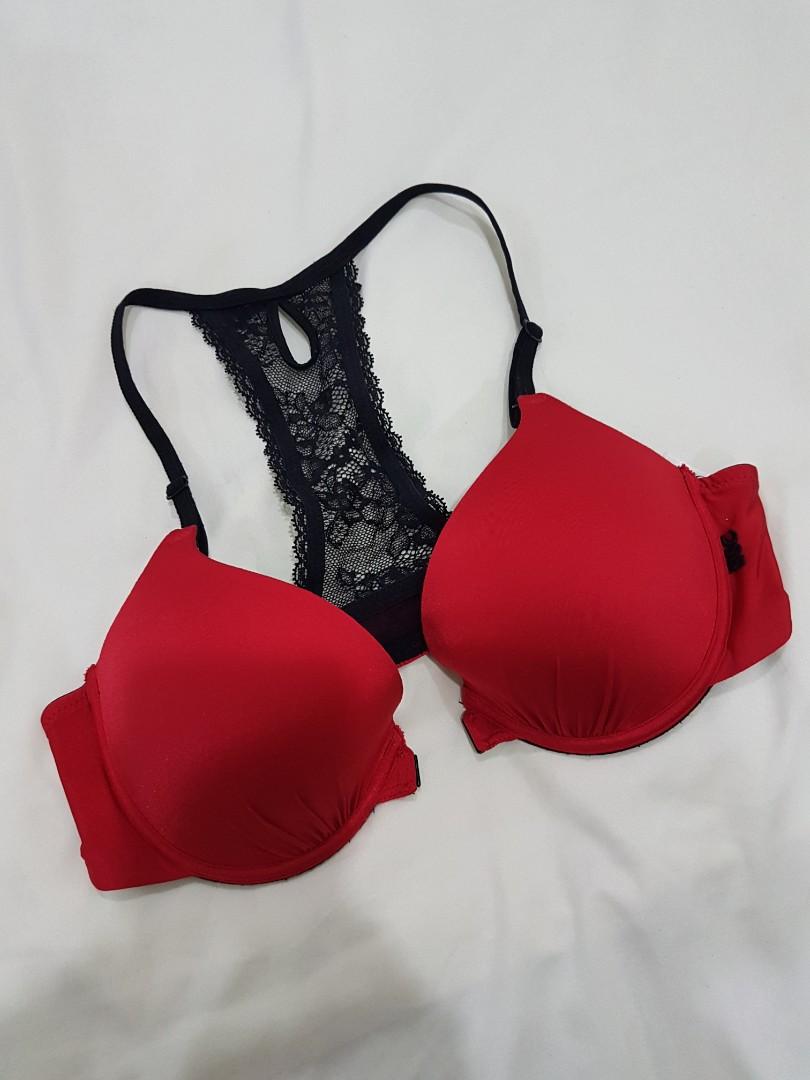 Sexy Hot Red bsc Push Up Lace front Open/closure Bra Underwear