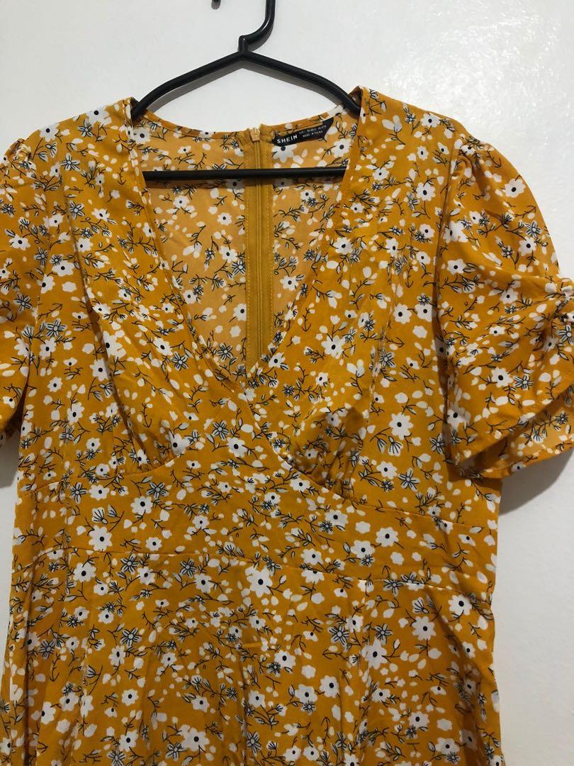 Shein yellow Mustard Dress (Category: Dresses) located in San Pedro. Submitted by bellevalcorner (Listing ID 1124025529, Image 2). Description: Used once. #RemorseFest.