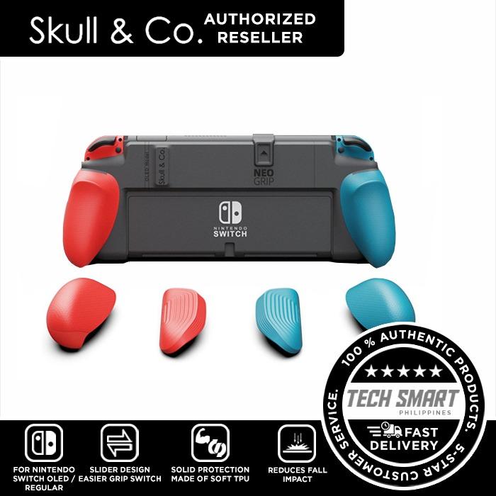 Skull & Co NeoGrip for Nintendo Switch OLED and Regular Model (Category: Cases & Covers) located in Manila. Submitted by techsmartph (Listing ID 1124020806, Image 2). Description: NeoGrip: * Designed for both Nintendo Switch OLED and regular model * Keep the kickstand accessible - Doesn't block card slot, vents, or buttons on the console, or the kickstand on the back of the console * Interchangeable grips - 3 different designs to fit all hand siz