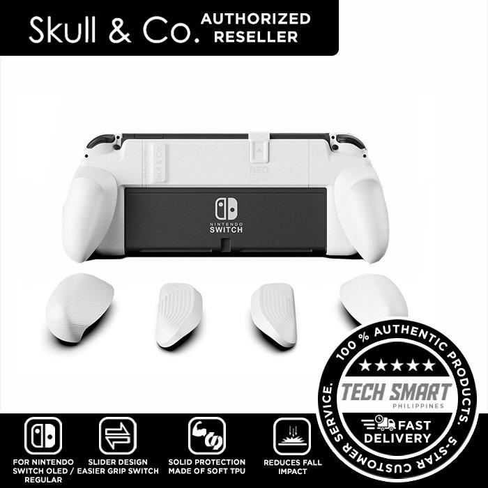 Skull & Co NeoGrip for Nintendo Switch OLED and Regular Model (Category: Cases & Covers) located in Manila. Submitted by techsmartph (Listing ID 1124020806, Image 1). Description: NeoGrip: * Designed for both Nintendo Switch OLED and regular model * Keep the kickstand accessible - Doesn't block card slot, vents, or buttons on the console, or the kickstand on the back of the console * Interchangeable grips - 3 different designs to fit all hand siz
