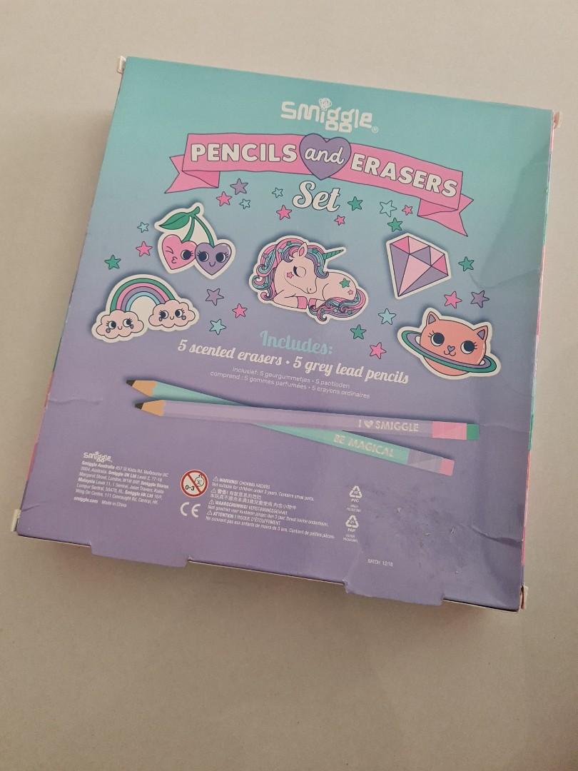 Smiggle pencils and eraser set, Hobbies & Toys, Stationery & Craft