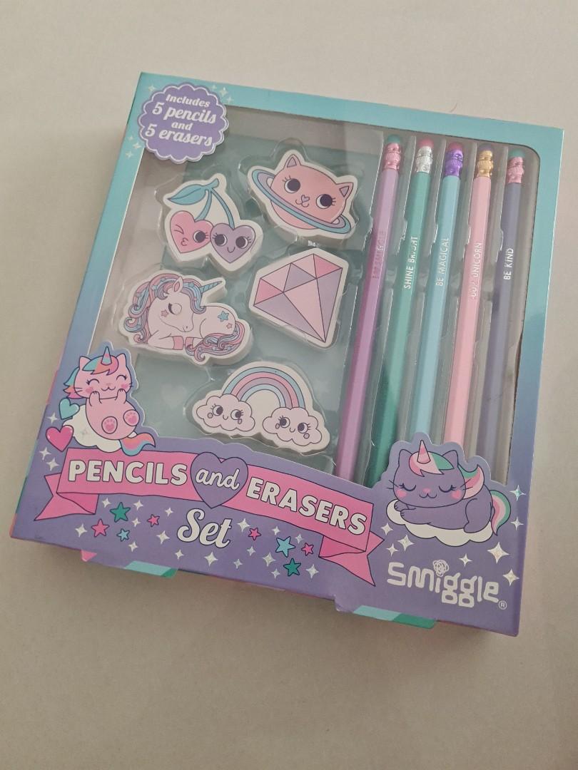 Smiggle pencils and eraser set, Hobbies & Toys, Stationery & Craft