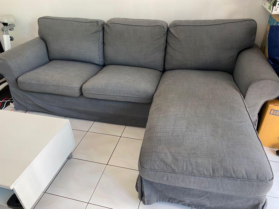 Sofa (Ektorp Lshaped Sofa) Ikea, Furniture & Home Living, Furniture, Sofas on Carousell