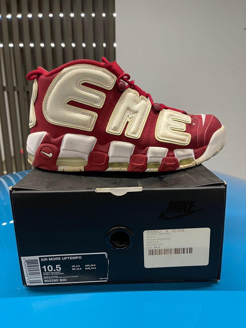 Buy Supreme x Air More Uptempo 'Red' - 902290 600