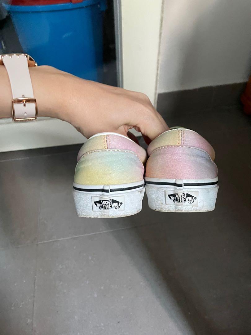 pastel vans slip ons