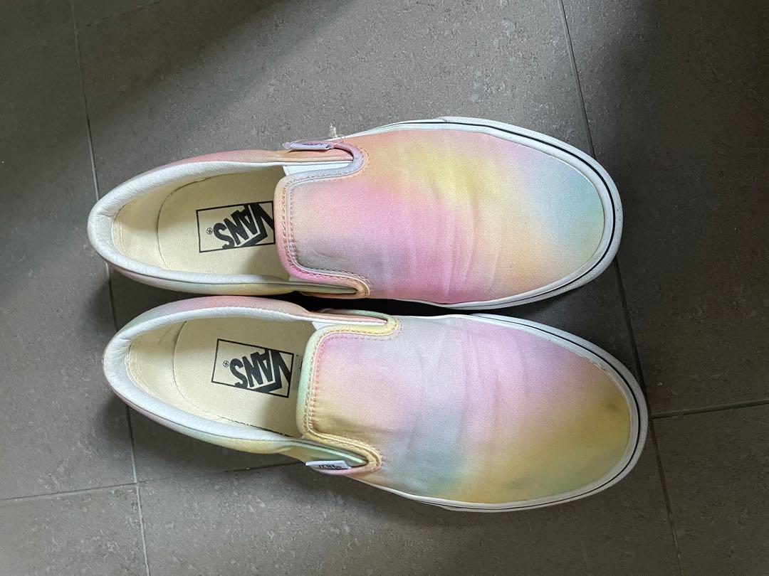 pastel vans slip ons