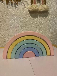 Wooden pastel rainbow