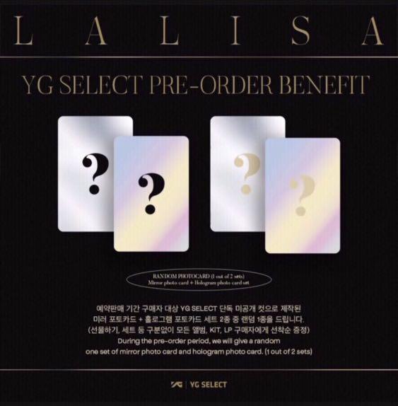 現貨］（YG SELECT特典）Lisa Solo ALBUM YG特典小卡LALISA