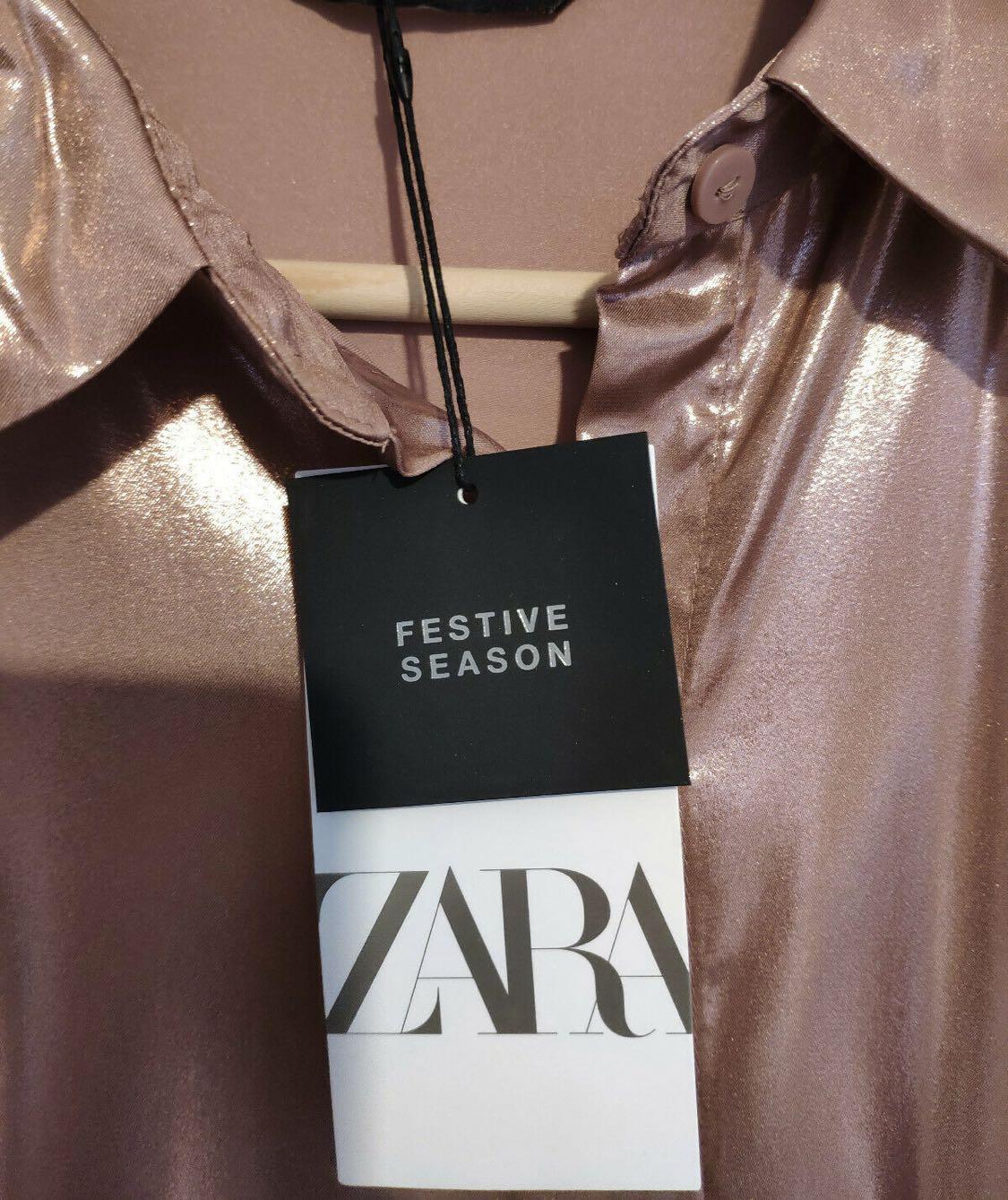 SOLD!! Zara rose gold shirt dress 