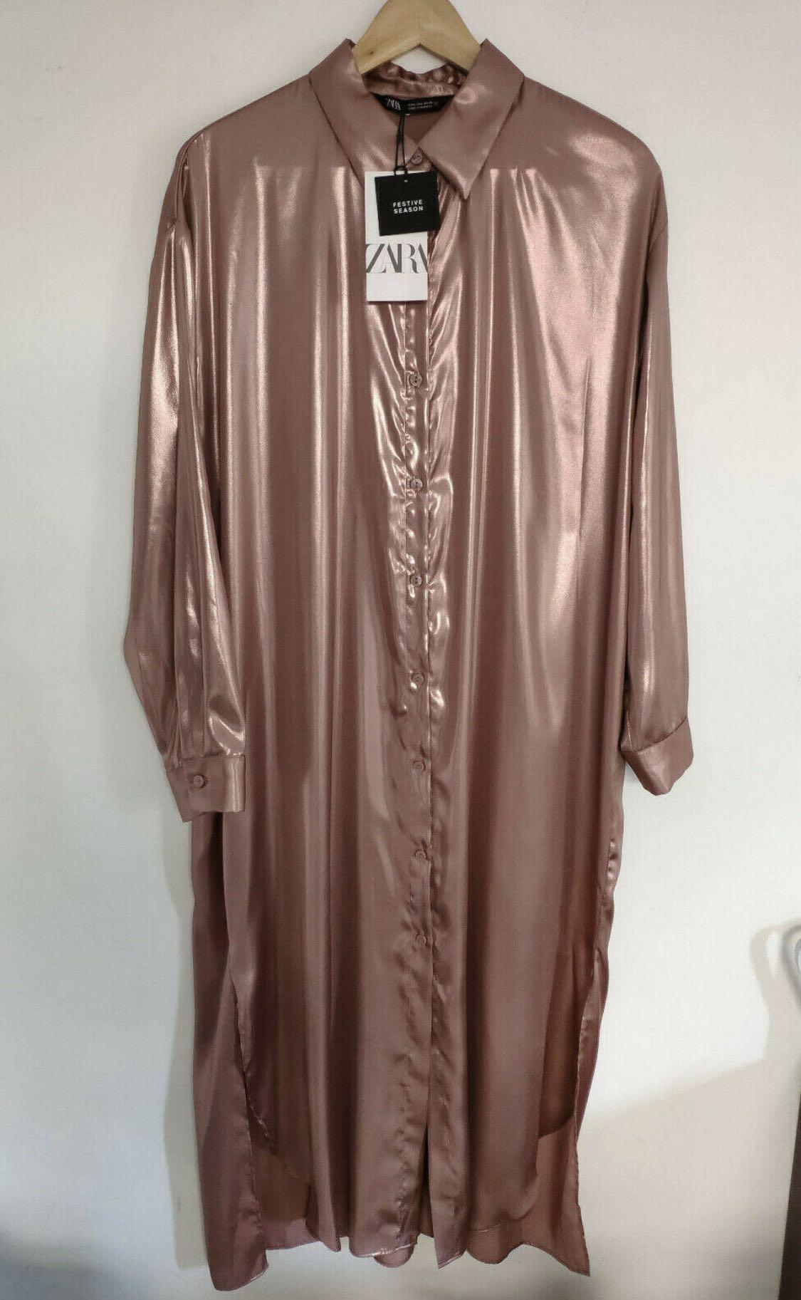 SOLD!! Zara rose gold shirt dress 