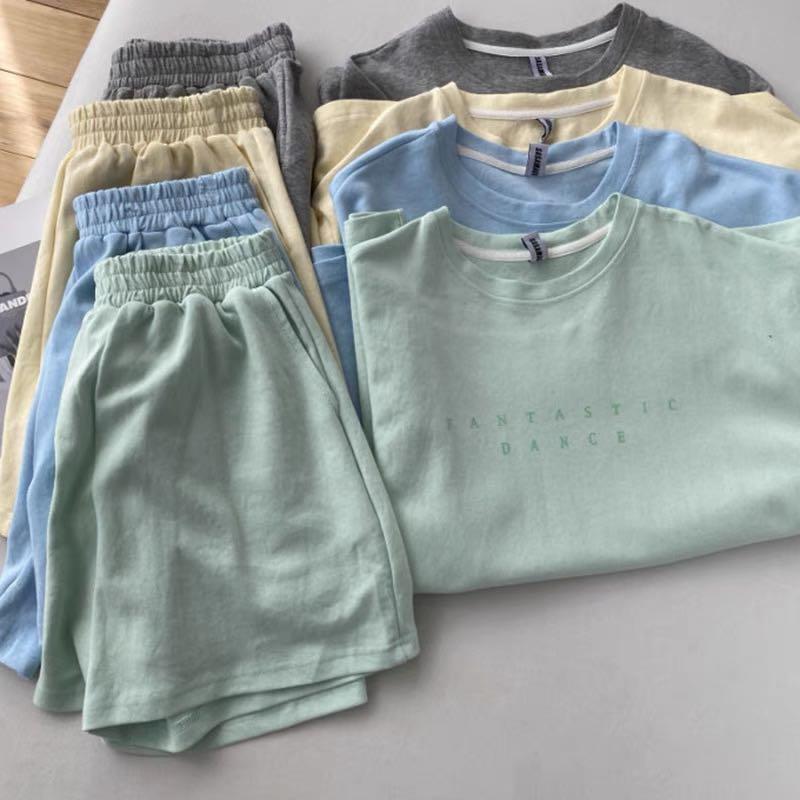 1716 tumblr basic ulzzang matching t shirt and runner shorts