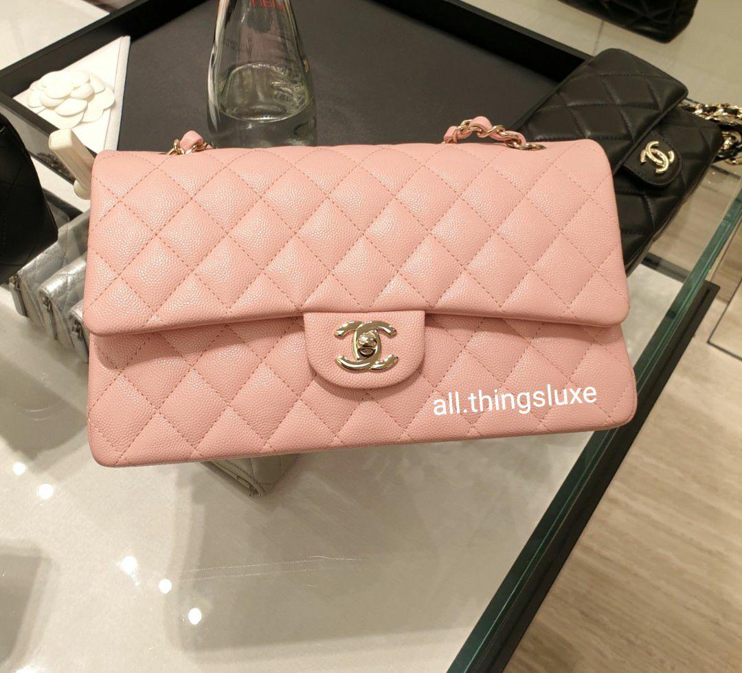 Chanel 22C Unicorn  Sakura Pink Caviar Leather Small Classic Flap with  Champagne Gold Hardware  YouTube