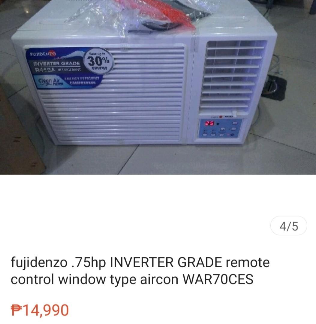 FUJIDENZO 1.0 Hp Window Type Aircon 10.2 EER Inverter Grade R410a ...