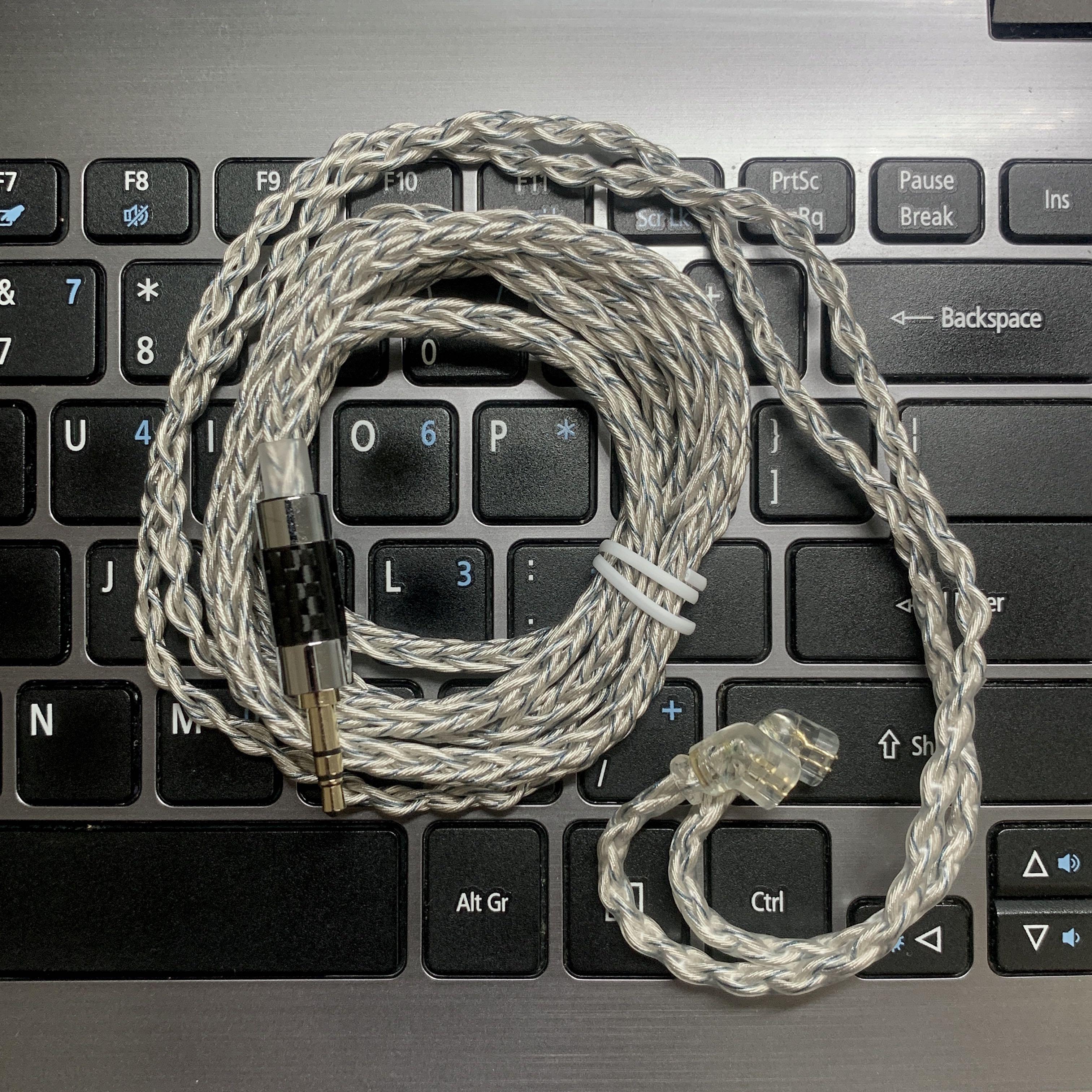 8 core silver plated cable for KZ IEMs 