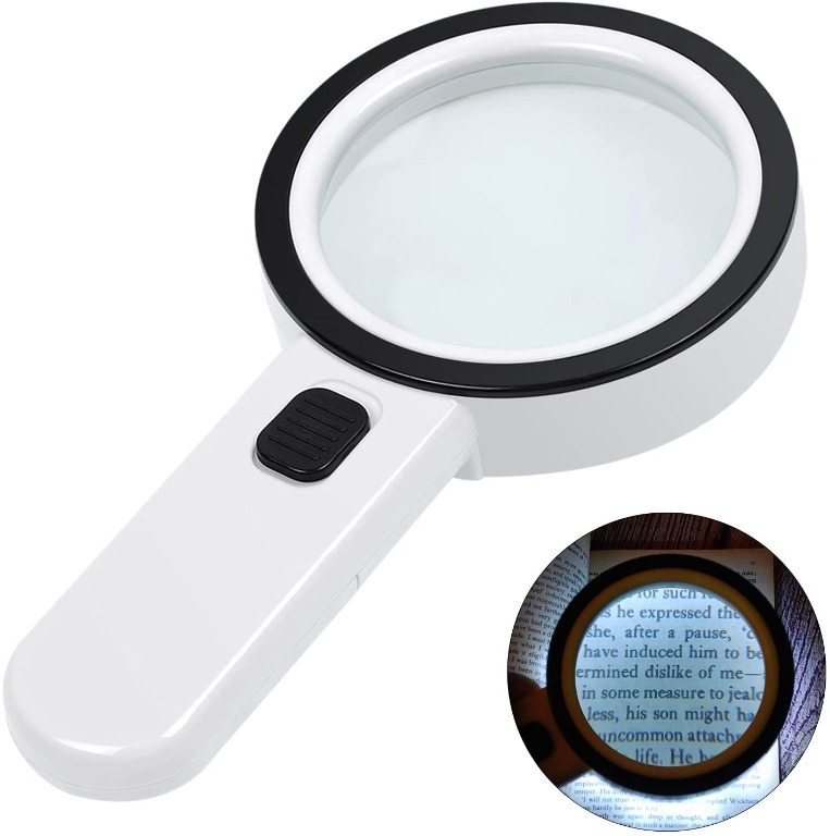 OuShiun 160% Magnifying Glasses with Light, Rechargeable LED Lighted Magnification Eyeglasses, Mighty Bright Sight Hands Free Magnifier Glasses for